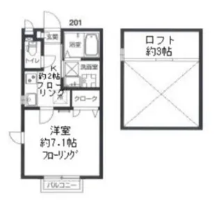 カムフォートフラッツ【2階】の間取り