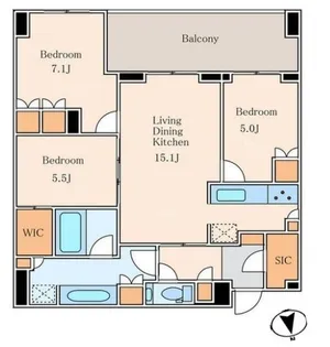 白金ザ・スカイEAST【12階】の間取り