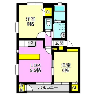 コンフォート長岡【1階】の間取り