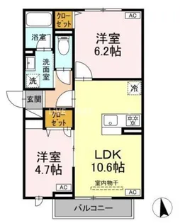 セレスティア岡本【2階】の間取り