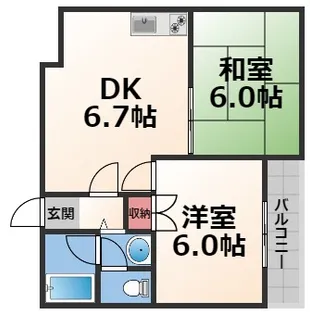 アーバンライフ巽【6階】の間取り