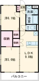 コンフォート越葉【1階】の間取り