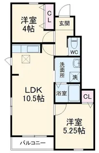 リーブルファイン大治田【1階】の間取り