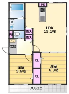 プランドール【2階】の間取り