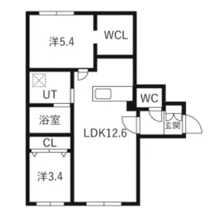 Bell Court発寒南(ベルコート発寒南)【4階】の間取り