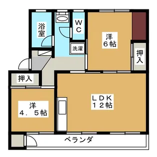 ダイユウレジデンス三山弐号館【5階】の間取り