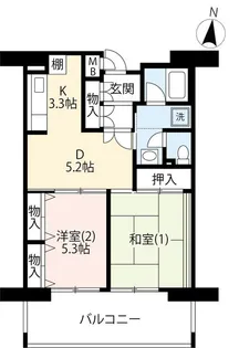 URシティハイツ日野旭が丘【5階】の間取り