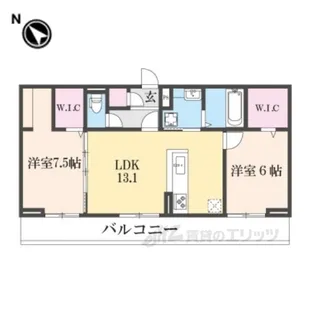グランコンフォール神ノ川【2階】の間取り