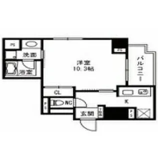 シャンテ与力町【3階】の間取り