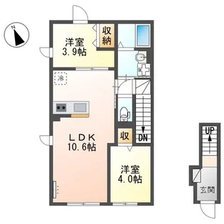 メゾン・ド・アロハ(Maison・de・Aloha)【2階】の間取り