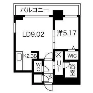 コローレ知事公館前【2階】の間取り