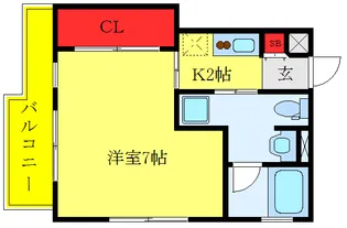 シャンパニーイン【1階】の間取り