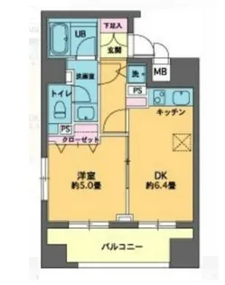 カスタリア新富町III【8階】の間取り