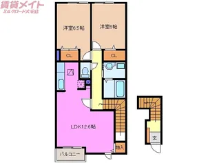 ジェルメ86 III【2階】の間取り