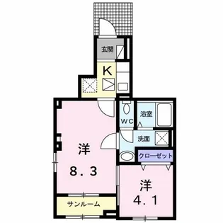エスポワールヒロ-B【1階】の間取り