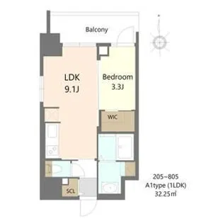 S-RESIDENCE松屋町asence【5階】の間取り