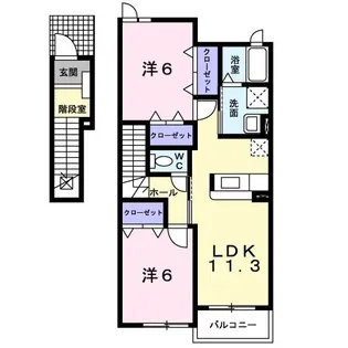 ボニート ブローテII【2階】の間取り
