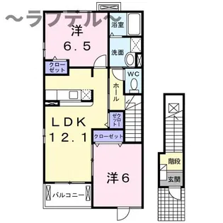 ソレアード・ティム【2階】の間取り