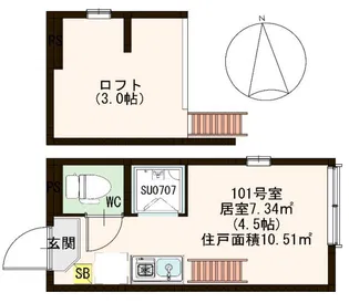 ハーモニーテラス菊名【1階】の間取り