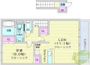 カーサ・ラッフィナート【2階】の間取り