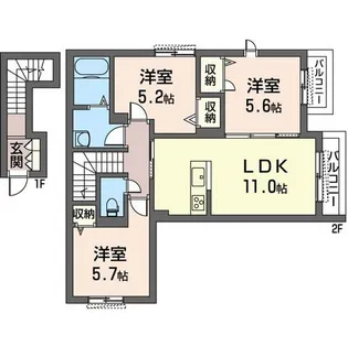 カーサヴェルデ【2階】の間取り