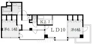 ヴェルビュ二条城東【3階】の間取り