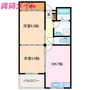 メゾン三光マンション【1階】の間取り