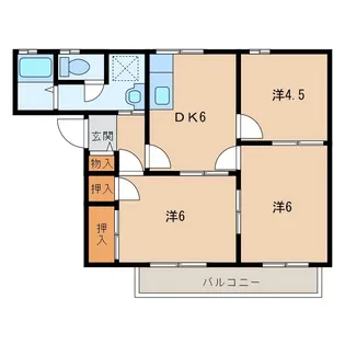 サンピアみどり野【2階】の間取り