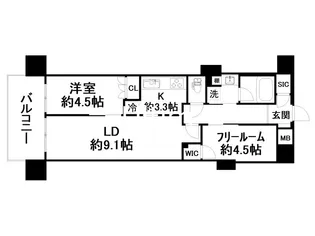 レーベン清水五条【4階】の間取り