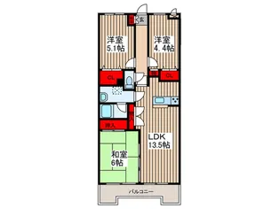 田園パーク土呂【1階】の間取り