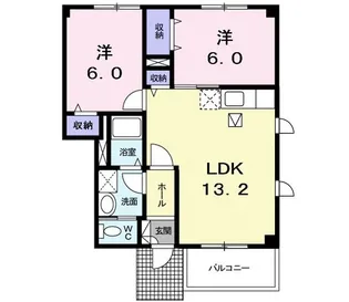 ブラン・エールII【1階】の間取り