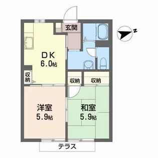 ディアス・ワールドワンB【1階】の間取り