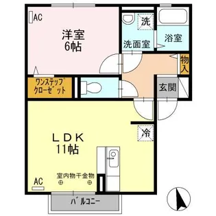サンライズ御井【2階】の間取り