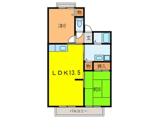 白鳥ハイツ A棟【1階】の間取り