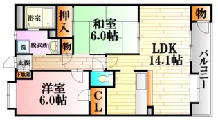 2LDKの間取り画像