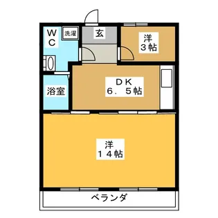 クリフハイツ3号棟【3階】の間取り
