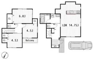 千葉県松戸市栗山【一戸建】の間取り