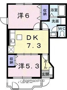 ハピネスI番館【1階】の間取り