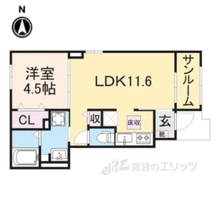 エヴァグリーンヴィラ1【1階】の間取り