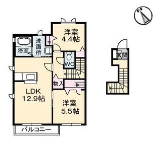 ファミール可部東【2階】の間取り