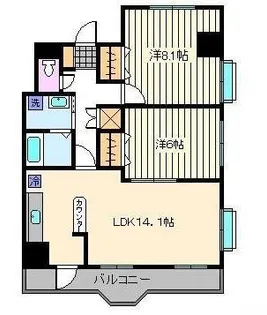 2LDKの間取り画像