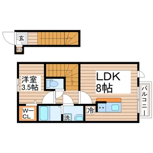 宮城県仙台市太白区中田町字前沖北【アパート】の間取り