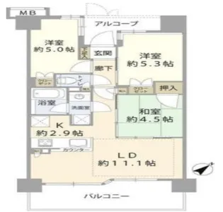 ナイスエスアリーナ横濱星川【5階】の間取り