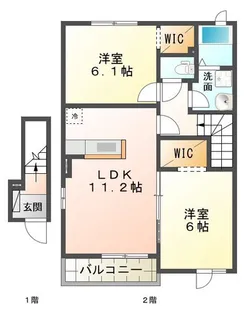 ラ・アクア ウエスト【2階】の間取り