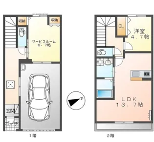 G・シエルクレール【1階】の間取り