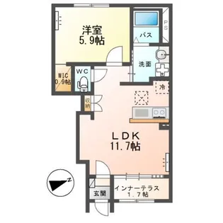 プレステージ・ウイングコート【1階】の間取り