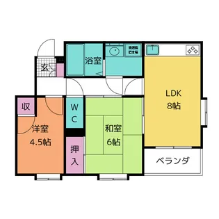 エメラルドハイツE【3階】の間取り