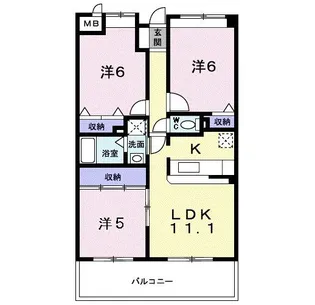 プリュクレール【1階】の間取り