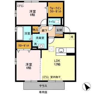 リビングタウンほたる野【1階】の間取り