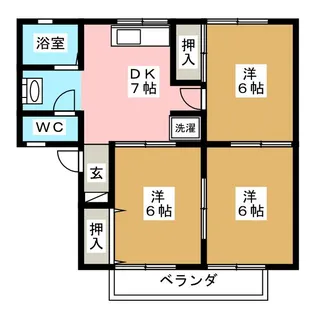ながのガーデンハイツ B棟【2階】の間取り